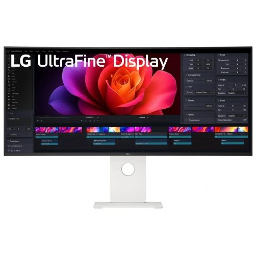 101,6 cm/40" (5120×2160) LG 40U990A-W 21:9 NanoIPS 5 ms 120Hz Thunderbolt 5 (96W) HDMI 2.1×2 DP2.1 USB-C KVM Verižna povezava Ukrivljen Bela