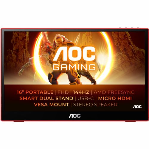 Monitor AOC Agon 16G3 39,6 cm (15,6"), 1920x1080 (FHD), IPS, 4ms, 144Hz, 250cd/m2, HDMI