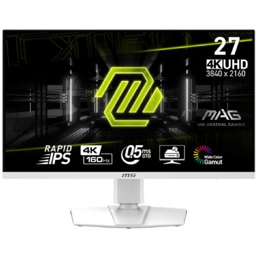 Monitor MSI MAG 274URFWDE 68,6 cm (27"), 3840x2160 (4K UHD), IPS, 400 cd/m2, 1ms, 160Hz, USB-C 15W, HDMI, DP bel igralni