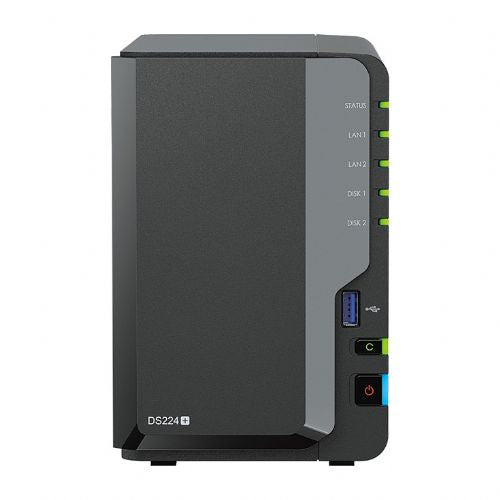 NAS sistem Synology DS224+ 2-bay, Intel Celeron, 2 GB DDR4, RAID podpora, črn
