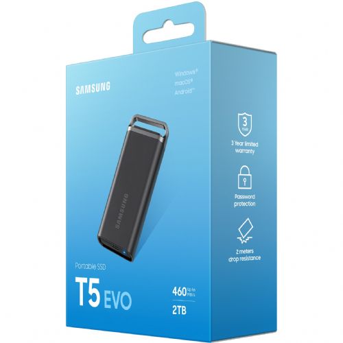 Vanjski SSD disk 2TB Samsung Portable T5 EVO USB 3.2 Gen1 crni maloprodajni