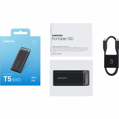 Vanjski SSD disk 2TB Samsung Portable T5 EVO USB 3.2 Gen1 crni maloprodajni