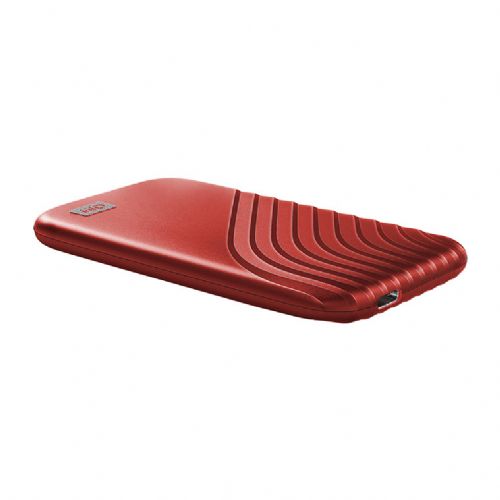 Zunanji SSD disk Western Digital MyPassport 2TB NVMe USB 3.2 Gen2 rdeč, 1050 MB/s, strojno šifriranje