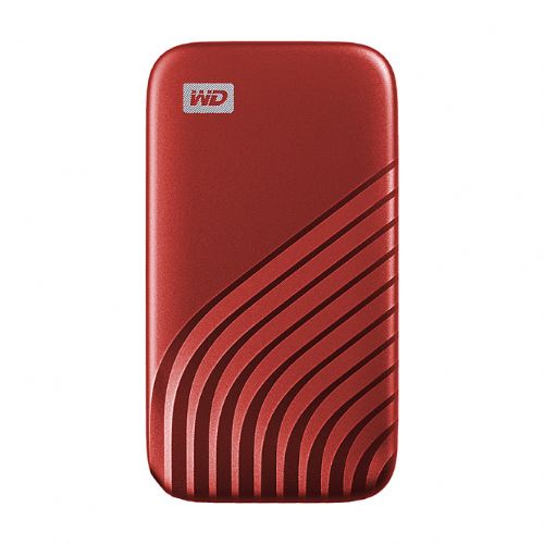 Zunanji SSD disk Western Digital MyPassport 2TB NVMe USB 3.2 Gen2 rdeč, 1050 MB/s, strojno šifriranje
