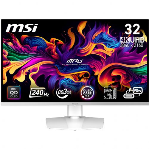 Monitor TFT MSI MPG 321URXWDE 80 cm (31,5"), 3840x2160 (UHD), OLED, 250cd/m2, 0,03ms, 240 Hz, bela