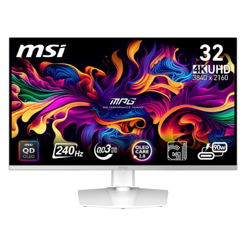 Monitor TFT MSI MPG 321URXWDE 80 cm (31,5"), 3840x2160 (UHD), OLED, 250cd/m2, 0,03ms, 240 Hz, bela