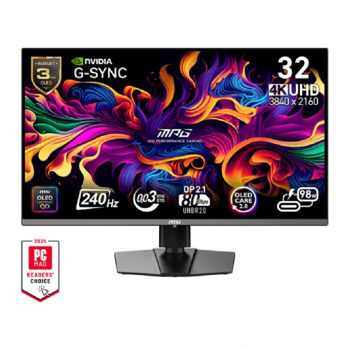 Monitor TFT MSI MPG 322URXDE 80 cm (31,5"), QD-OLED, 250 cd/m2, 0,03ms, 240 Hz črne barve