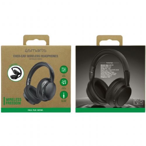 Slušalke 4Smarts SkyBuds Wave Bluetooth, naglavni trak, zložljive, mikrofon, do 10 h delovanja, črne