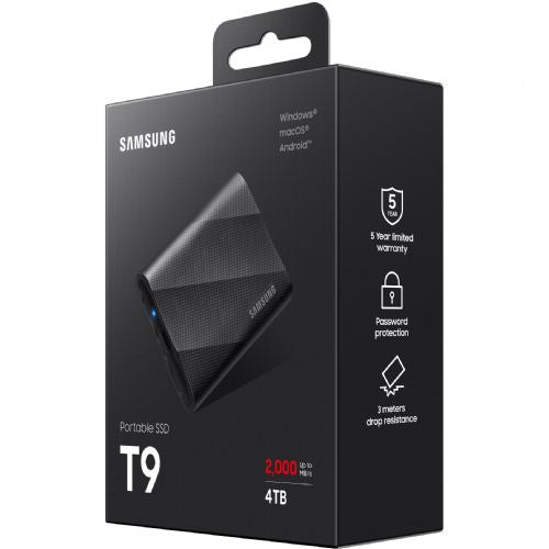 Zunanji SSD disk Samsung Portable T9 USB 3.2 Gen2 4TB, črna