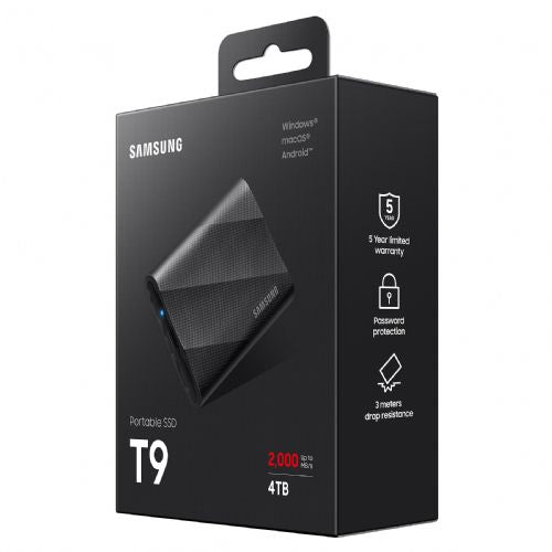 Zunanji SSD disk Samsung Portable T9 USB 3.2 Gen2 4TB, črna