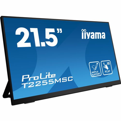 Monitor Iiyama Iiyama ProLite T2255MSC-B1 54,6 cm (21,5"), 1920x1080 (FHD), 16:9 FHD IPS 400cd/m2, Touch 5ms 60Hz HDMI DP zvočnik črn