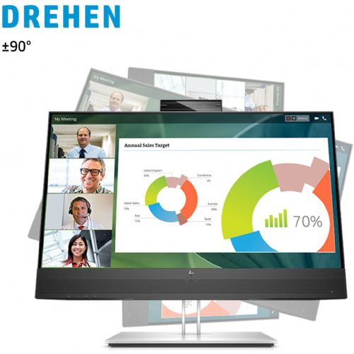 Monitor HP E24mv G4 Conferencing Monitor 60,45 cm (23,8"), 1920x1080 (FHD), 16:9, 5ms, IPS, HDMI, VGA, DisplayPort VESA Pivot Speaker Full HD Black/Silver