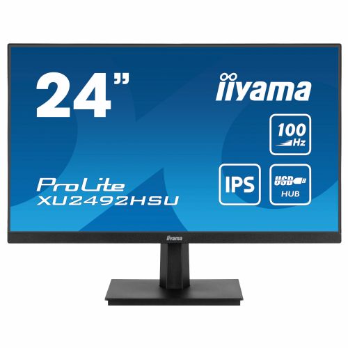 Monitor Iiyama ProLite XU2492HSU-B6 60,45 cm (23,8"), 1920x1080 (FHD), 250cd/m2, 16:9 FHD IPS 100Hz 0,4ms HDMI DP USB zvočnik črn