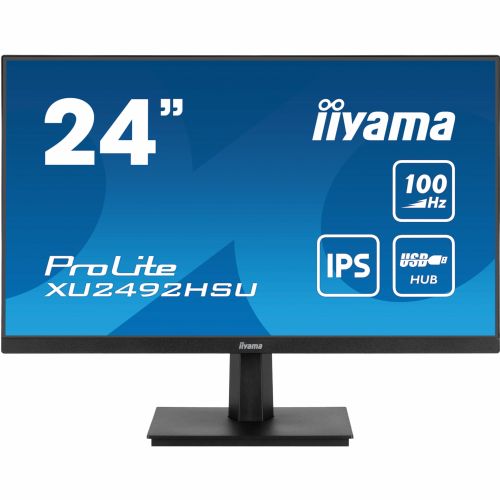 Monitor Iiyama ProLite XU2492HSU-B6 60,45 cm (23,8"), 1920x1080 (FHD), 250cd/m2, 16:9 FHD IPS 100Hz 0,4ms HDMI DP USB zvočnik črn