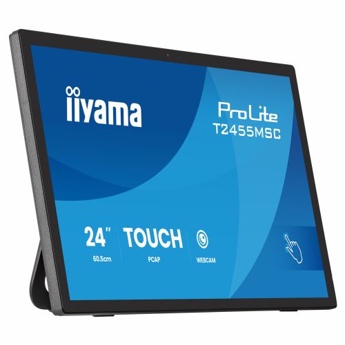60,5 cm/23,8 palcev (1920 x 1080) iiyama ProLite T2455MSC-B2 16:9 IPS 5 ms 120 Hz HDMI DisplayPort USB VESA zvočnik na dotik spletna kamera črna