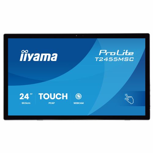 60,5 cm/23,8 palcev (1920 x 1080) iiyama ProLite T2455MSC-B2 16:9 IPS 5 ms 120 Hz HDMI DisplayPort USB VESA zvočnik na dotik spletna kamera črna
