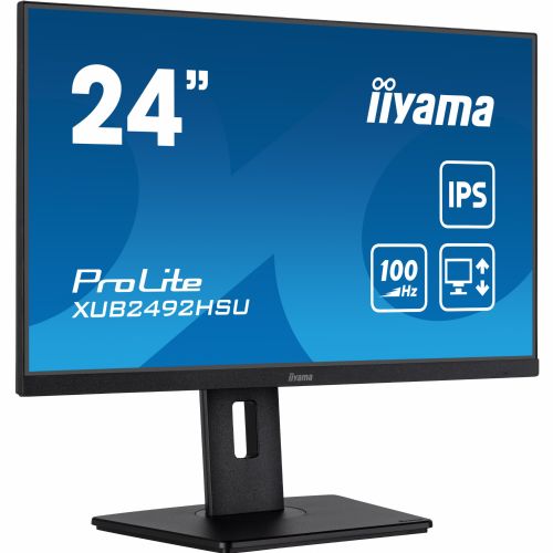 Monitor Iiyama ProLite XUB2492HSU-B6 60,45 cm (23,8"), 1920x1080 (FHD), 250cd/m2, IPS 100Hz 4ms 16:9 HDMI DP 4xUSB LS črna