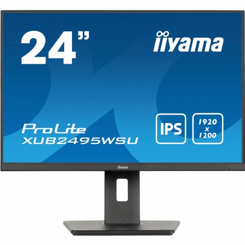 Monitor Iiyama Prolite XUB2495WSU-B7 60,96 cm (24"), 1920x1200 (FHD+), 16:10 IPS 4ms 75Hz HDMI DP USB zvočnik Pivot Black