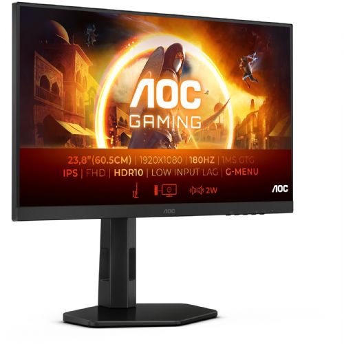 Monitor AOC 24G4X 60,45 cm (23,8"), 1920 x 1080 (FHD), IPS, 250cd/m2, 180Hz, 0,5 ms, HDR10, HDMI, DP, zvočniki