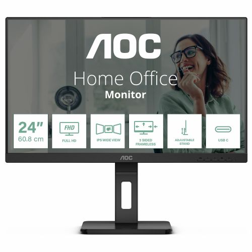Monitor AOC Pro-line 24P3CV 60,45 cm (23,8"), 1920x1080 (FHD), 16:9 IPS 4ms 75Hz HDMI DP USB-C 65W, zvočnik