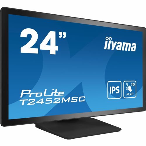 Monitor Iiyama ProLite T2452MSC-B1 60,45 cm (23,8"), 1920x1080 (FHD), 250cd/m2, 16:9 FHD IPS Touch 14ms HDMI DP USB-C zvočnik črn