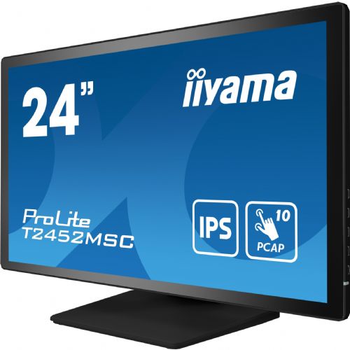 Monitor Iiyama ProLite T2452MSC-B1 60,45 cm (23,8"), 1920x1080 (FHD), 250cd/m2, 16:9 FHD IPS Touch 14ms HDMI DP USB-C zvočnik črn