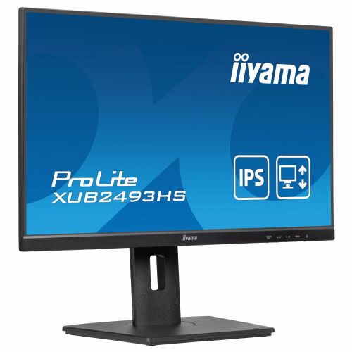 Monitor Iiyama ProLite XUB2493HS-B6 60,45 cm (23,8"), 1920x1080 (FHD), IPS, 250cd/m2, 16:9, 0,5 ms, 100 Hz HDMI DP Pivot