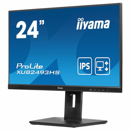 Monitor Iiyama ProLite XUB2493HS-B6 60,45 cm (23,8"), 1920x1080 (FHD), IPS, 250cd/m2, 16:9, 0,5 ms, 100 Hz HDMI DP Pivot
