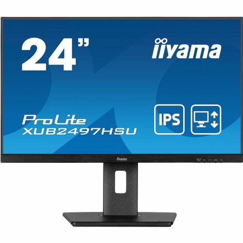 Monitor iiyama ProLite XUB2497HSU-B2 60,5 cm (23,8"), 1920x1080 (FHD), IPS, 300 cd/m2, 16:9 1ms 100Hz USB-hub HDMI DP Zvučnik Pivot Crni
