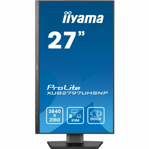 Monitor Iiyama ProLite XUB2797UHSNP-B1 68,6 cm (27"), 3840x2160 (4K UHD), IPS, 16:9 4k 4ms 60Hz HDMI DP USB-C 96W, KVM, zvočnik Pivot Black
