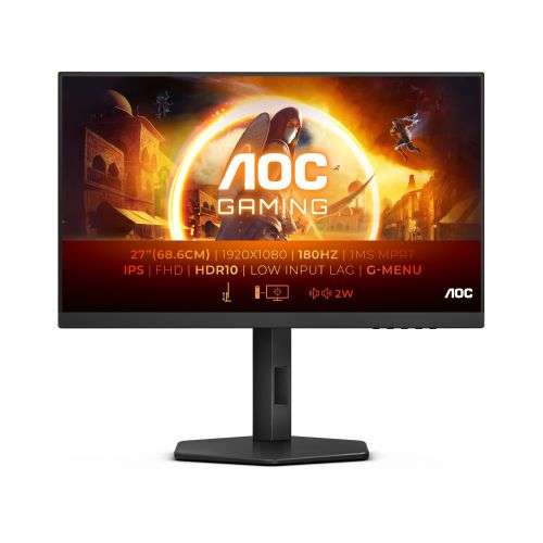 Monitor AOC G4 27G4X 68,6cm (27"), 1920 x 1080 (FHD), IPS, 300 cd/m2, 180Hz IPS 0,5ms 2xHDMI DP LS HDR 10 Črna