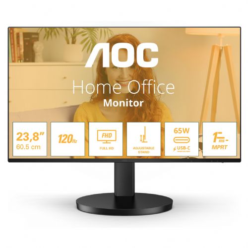 Monitor AOC Basic-line 27B3CF2 68,58 cm (27"), 1920x1080 (FHD), IPS, 250cd/m2, 16:9, 1ms 100Hz HDMI USB-C 65W, zvočnik črn