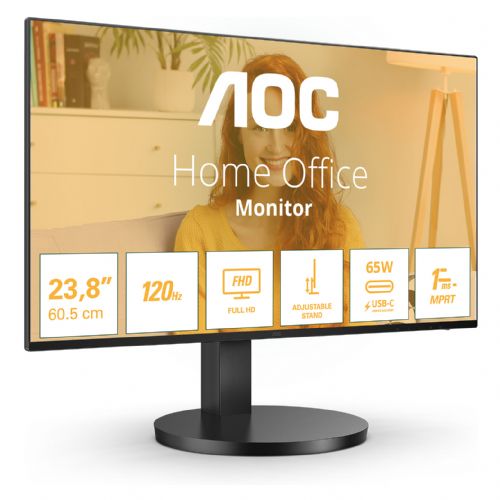 Monitor AOC Basic-line 27B3CF2 68,58 cm (27"), 1920x1080 (FHD), IPS, 250cd/m2, 16:9, 1ms 100Hz HDMI USB-C 65W, zvočnik črn