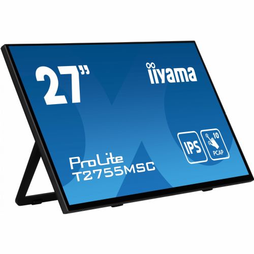 Monitor Iiyama ProLite T2755MSC-B1 68,58 cm (27"), 1920x1080 (FHD), 400 cd/m2, 16:9 FHD IPS Touch 5ms 60Hz HDMI DP USB zvočnik črn