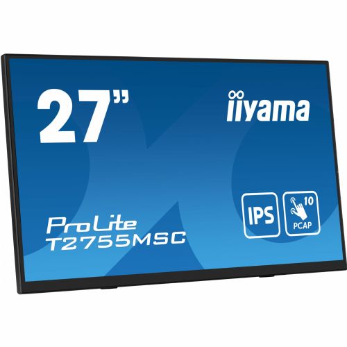 Monitor Iiyama ProLite T2755MSC-B1 68,58 cm (27"), 1920x1080 (FHD), 400 cd/m2, 16:9 FHD IPS Touch 5ms 60Hz HDMI DP USB zvočnik črn