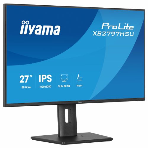 Monitor Iiyama ProLite XB2797HSU-B1 27" IPS, FullHD, 120Hz, 4 ms, HDMI/DisplayPort/USB, nastavljivo stojalo, črn