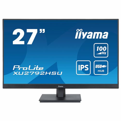 Monitor Iiyama ProLite XU2792HSU-B6 68,58 cm (27"), 1920x1080 (FHD), 250cd/m2, 16:9 FHD IPS 100Hz 0,4ms HDMI DP USB VESA Speaker Black