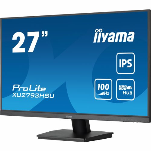 Monitor Iiyama ProLite XU2793HSU-B6 68,58 cm (27"), 1920x1080 (FHD), 250cd/m2, 16:9, IPS, 1ms 100Hz HDMI DP USB zvočnik črn
