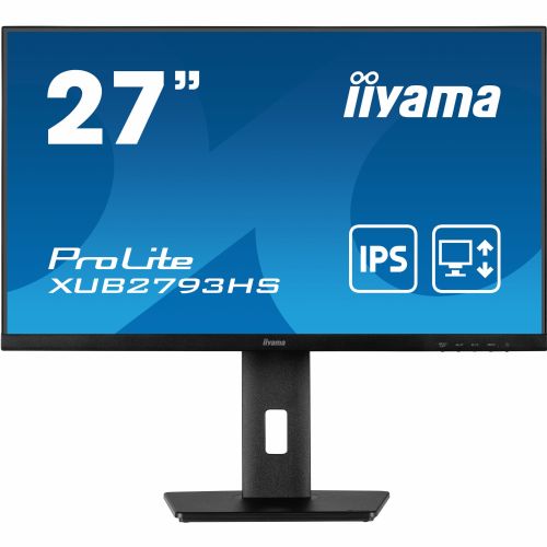 Monitor Iiyama XUB2793HS-B7, 68,6 cm (27"), 1920 x 1080 (FHD), IPS, 300 cd/m2, 1 ms, 100 Hz, HDMI, črn