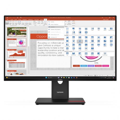 Monitor Lenovo ThinkVision T27-40 68,6 cm (27"), 1920x1080 (FHD), 16:9 IPS, 300cd/m2 1500:1 HDMI DP VGA USB