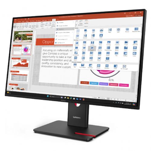 Monitor Lenovo ThinkVision T27-40 68,6 cm (27"), 1920x1080 (FHD), 16:9 IPS, 300cd/m2 1500:1 HDMI DP VGA USB