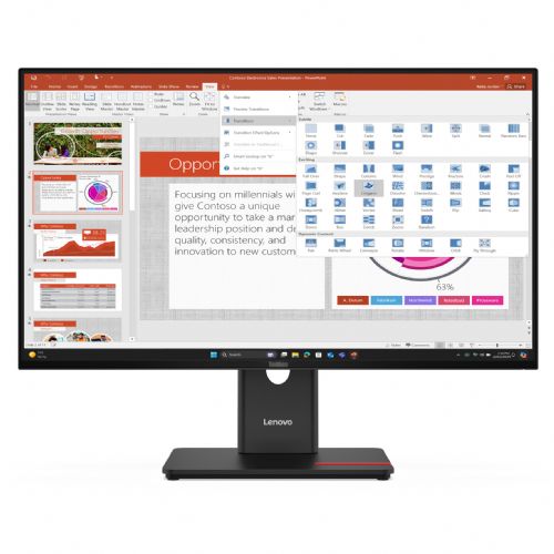 Monitor Lenovo ThinkVision T27-40 68,6 cm (27"), 1920x1080 (FHD), 16:9 IPS, 300cd/m2 1500:1 HDMI DP VGA USB