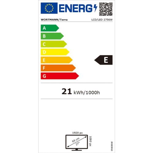 Monitor TERRA 2756W PV V3 68,6 cm (27"), 1920x1080 (FHD), 16:9 5ms HDMI DVI DisplayPort VESA okretni zvučnik FullHD crni