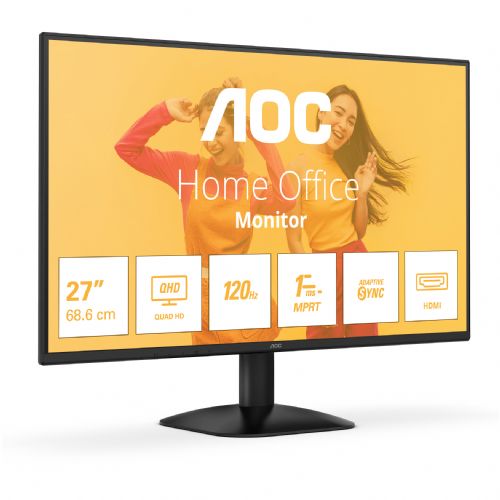 Monitor AOC Q27B35S3 68,6 cm (27"), 2560x1440 (QHD), IPS, 300 cd/m2, 4 ms, 16:09 HDMI+DP IPS crni
