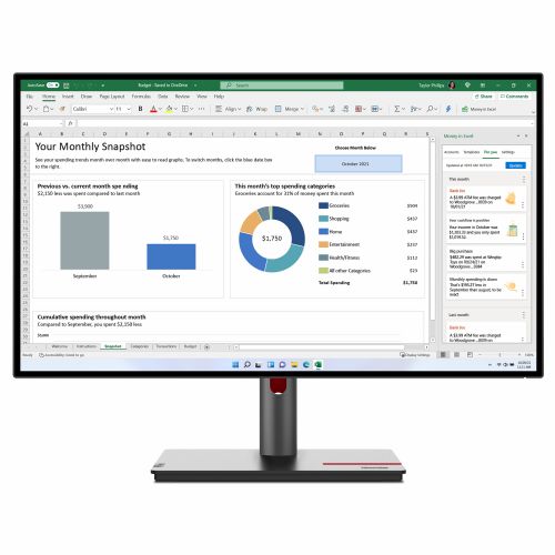 Monitor Lenovo ThinkVision P27h-30 68,58 cm (27"), 16:9, 2560x1440, 350 cd/m2, 1000:1, 3M:1, 6ms 1x DP 1.4 1x HDMI 2.0, 1x DP-Out, 1xUSB-C 65W (63A1GAT1EU) 94131166