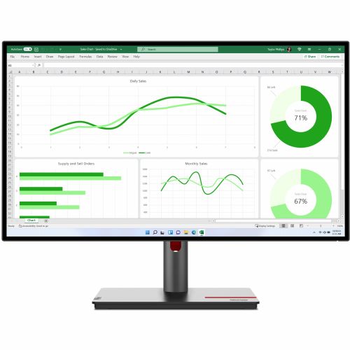 Monitor Lenovo ThinkVision P27q-30 68,58 cm (27"), 2560x1440 (QHD), IPS, 350cd/m2, 16:9 4ms 60Hz HDMI DP Pivot Black