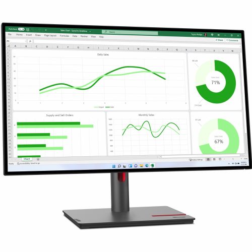 Monitor Lenovo ThinkVision P27q-30 68,58 cm (27"), 2560x1440 (QHD), IPS, 350cd/m2, 16:9 4ms 60Hz HDMI DP Pivot Black