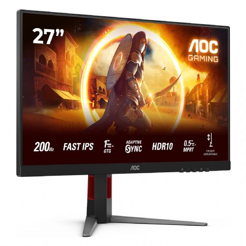 Monitor AOC 27G4HA 68,6 cm (27"), 1920x1080 (FHD), IPS, 300 cd/m2, 1ms, 0,5ms, 16:09 2xHDMI+DP IPS črna/rdeča