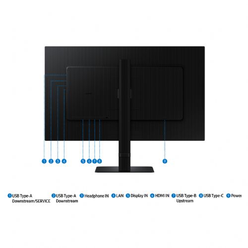 Monitor Samsung LS27D800UAUXEN 68,6 cm (27"), 3840x2160 (4K UHD), IPS, 350 cd/m2, 16:9 5ms 60Hz DP HDMI USB-C 90W, Pivot KVM črna 98136634