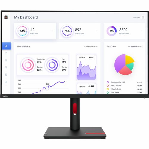 Monitor Lenovo ThinkVision T32p-30, 80,1 cm (31,5''), 3840 x 2160 (4K UHD), IPS, 350 cd/m2, 16 : 9, 4 ms, 60 Hz, HDMI, DP, USB-C (90 W), pivot, črn